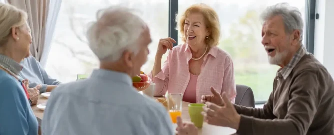 Seniors engaging in daily activities in a vibrant senior living communities